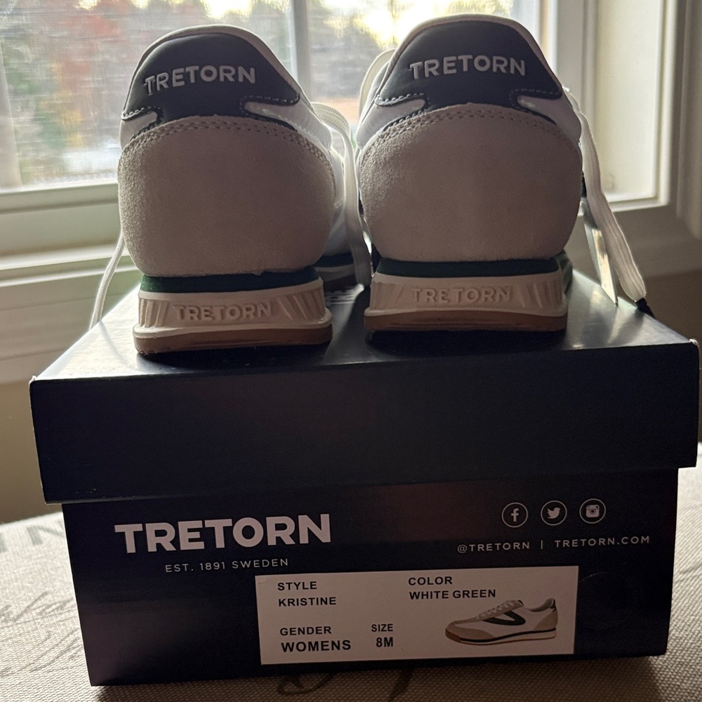 Tretorn Kristine Women's White and Green Casual Sneakers - Picture 7 of 7